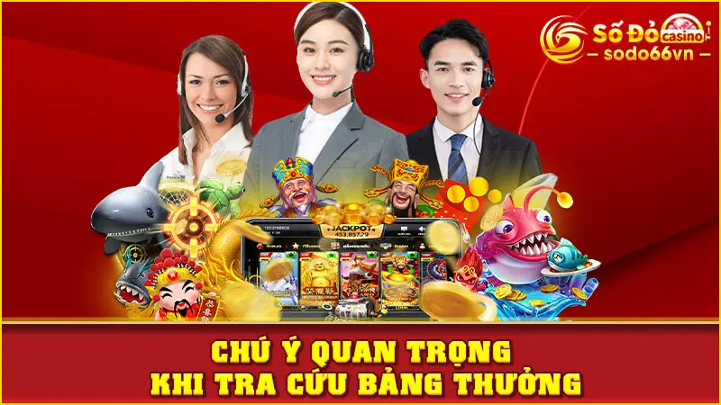 Chú ý quan trọng khi tra cứu bảng thưởng
