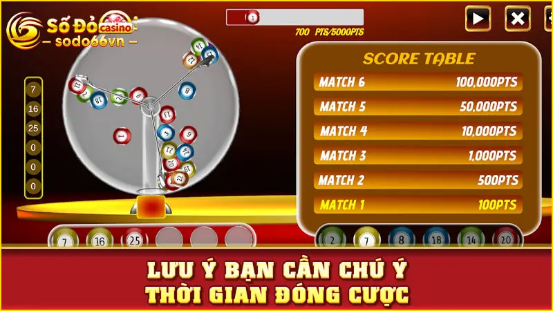 Lưu ý bạn cần chú ý thời gian đóng cược